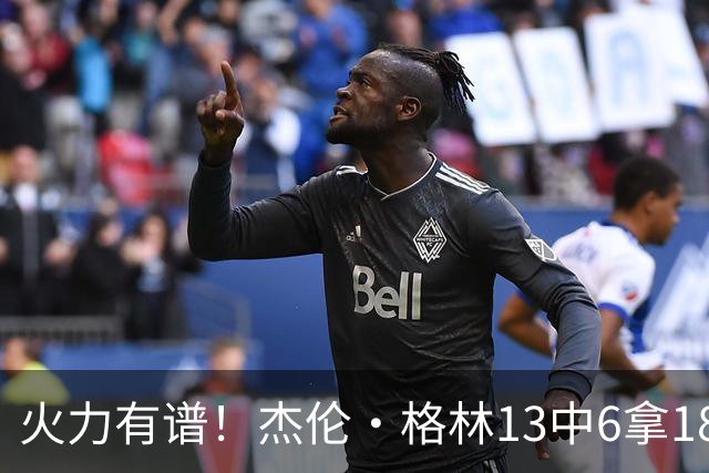 火力有谱！杰伦·格林13中6拿18分3断 三分5中3